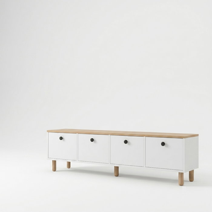 Hanah Home Soporte para TV Pura - Roble Zafiro y Blanco Hanah Home Soporte para TV Pura - Roble Zafiro y Blanco